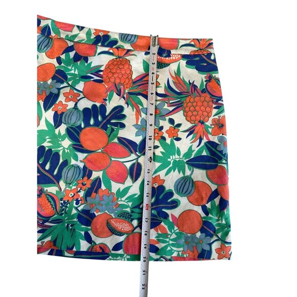 TALBOTS Citrus Tropical Print Stretch Skirt Size 14 - Picture 6 of 8